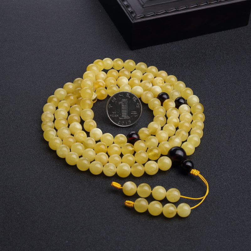 波罗的海鸡油黄金绞蜜佛珠-红掌柜