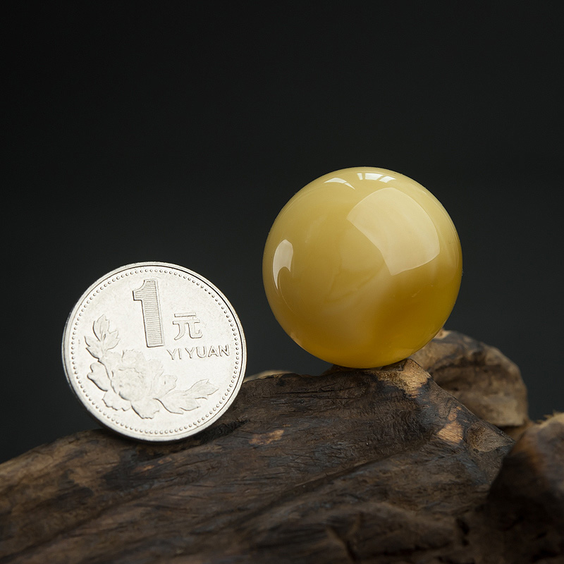 波罗的海鸡油黄蜜蜡圆珠-红掌柜