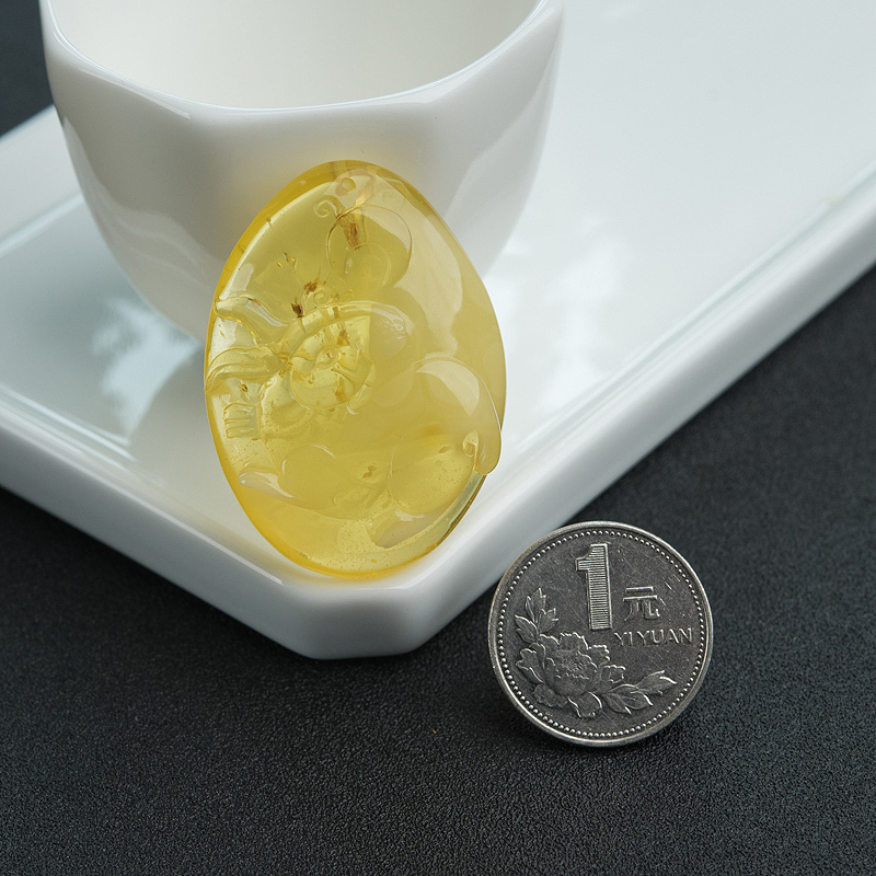 天然鸡油黄金绞蜜灵兔吉瑞吊坠-红掌柜