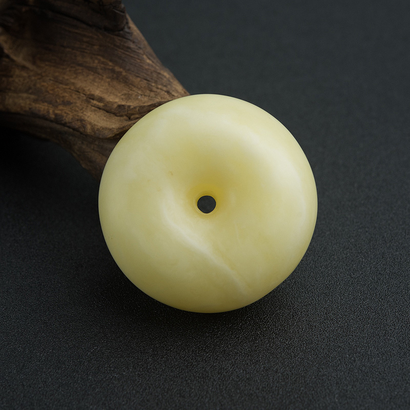 波罗的海天然浅黄蜜蜡平安扣吊坠-红掌柜