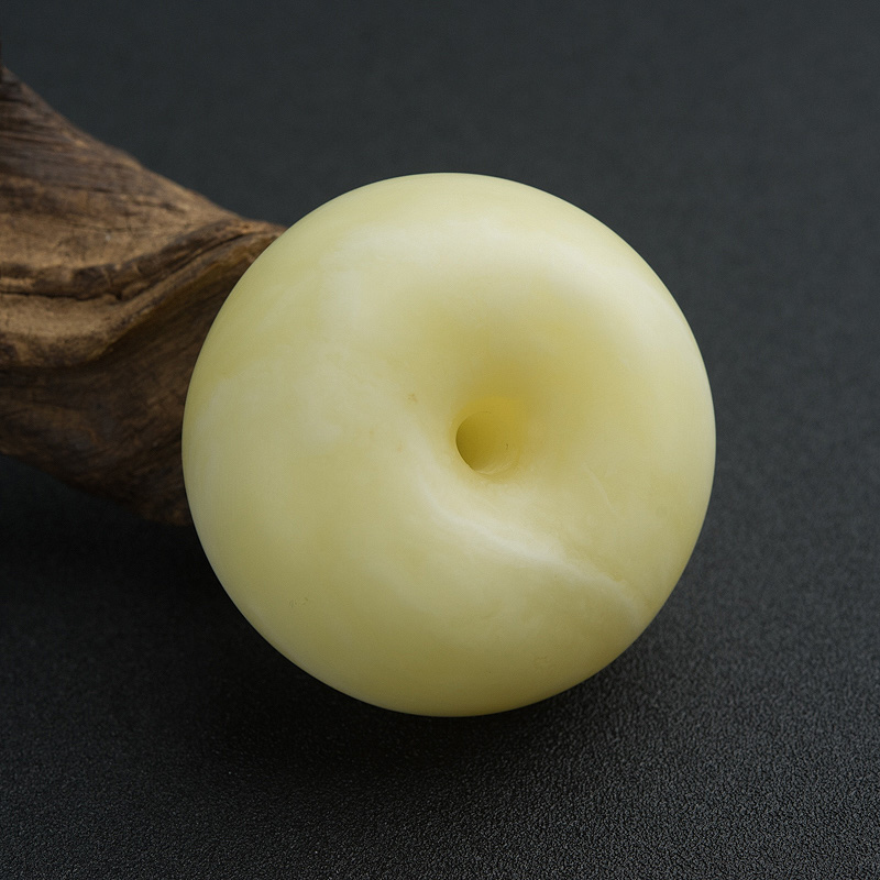 天然浅黄蜜蜡平安扣吊坠-红掌柜