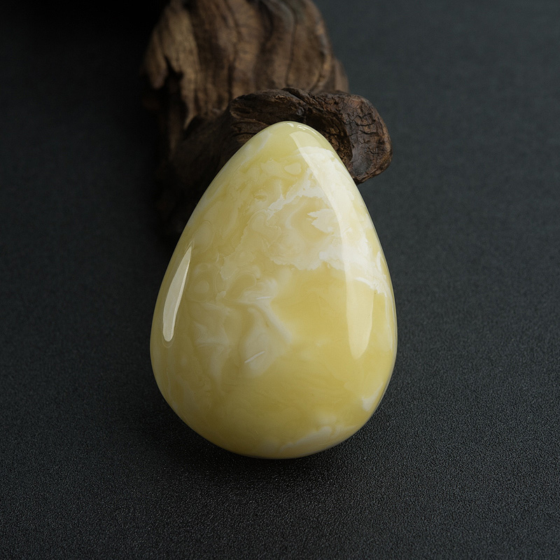 波罗的海白花蜜蜡随形吊坠-红掌柜