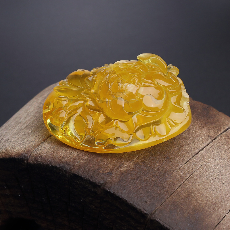 波罗的海天然鸡油黄金绞蜜吊坠-红掌柜