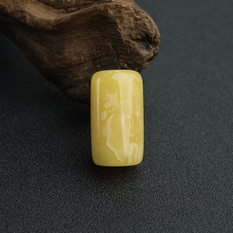 鸡油黄蜜蜡桶珠-红掌柜