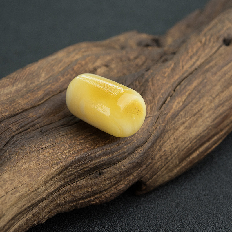 天然白花蜜蜡桶珠-红掌柜