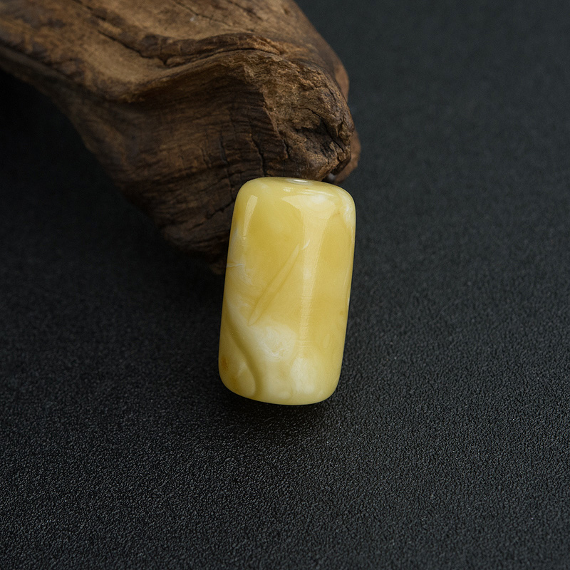 波罗的海带皮白花蜜蜡桶珠-红掌柜