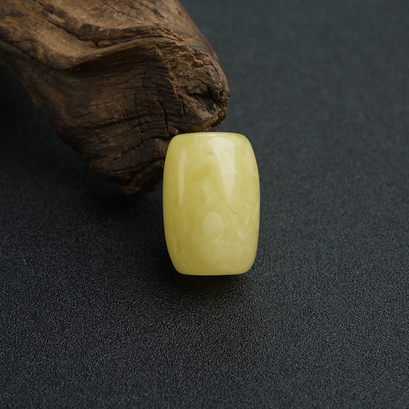 鸡油黄蜜蜡桶珠-红掌柜