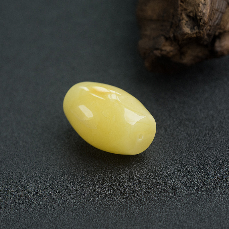 天然鸡油黄蜜蜡桶珠-红掌柜