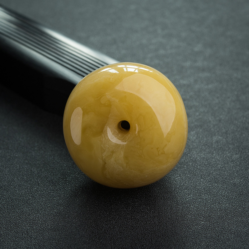 褐黄蜜蜡平安扣吊坠-红掌柜