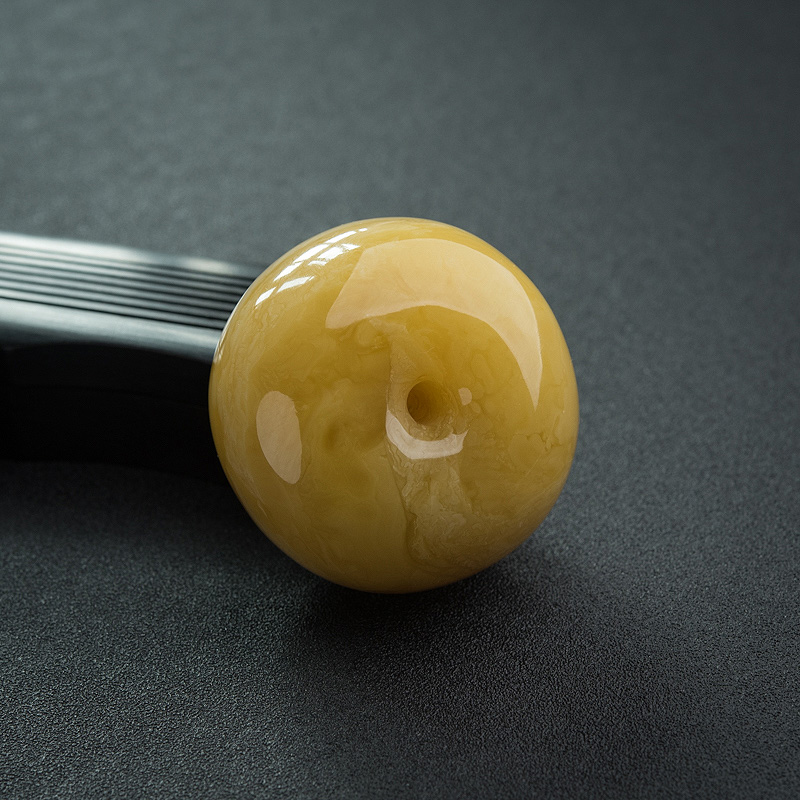 天然褐黄蜜蜡平安扣吊坠-红掌柜