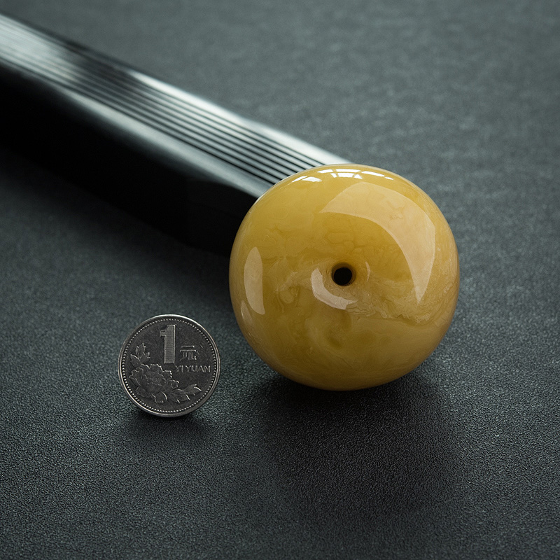 褐黄蜜蜡平安扣吊坠-红掌柜