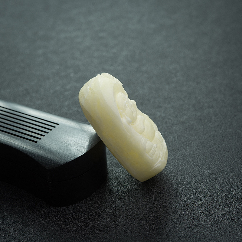 天然象牙白白蜜佛吊坠-红掌柜