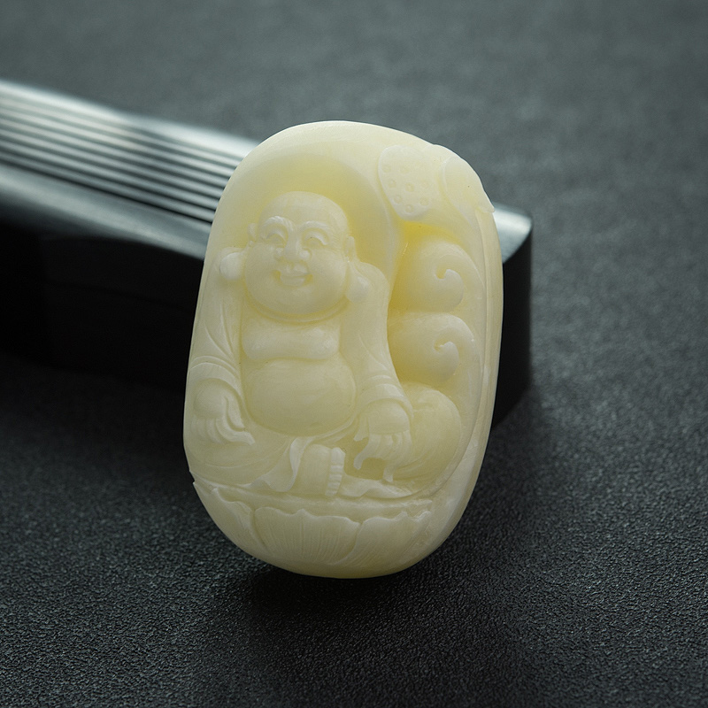 波罗的海象牙白白蜜佛吊坠-红掌柜