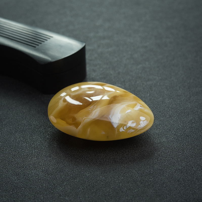 天然白花蜜蜡随形吊坠-红掌柜