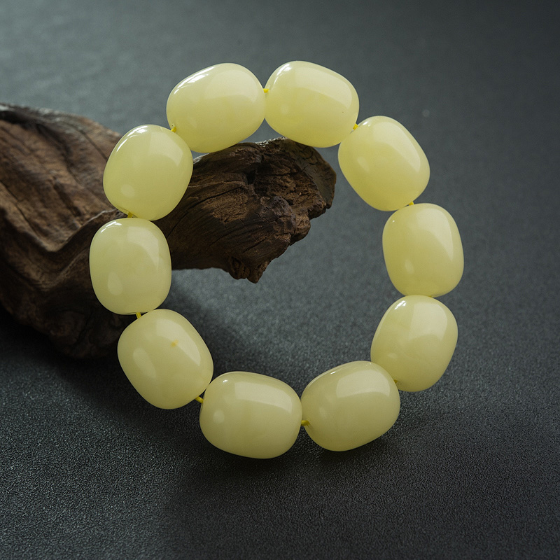 蜜蜡桶珠单圈手串-红掌柜