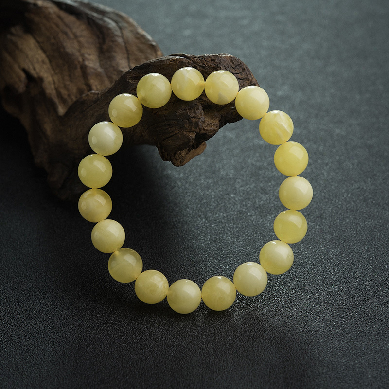 10mm白花蜜蜡单圈手串-红掌柜