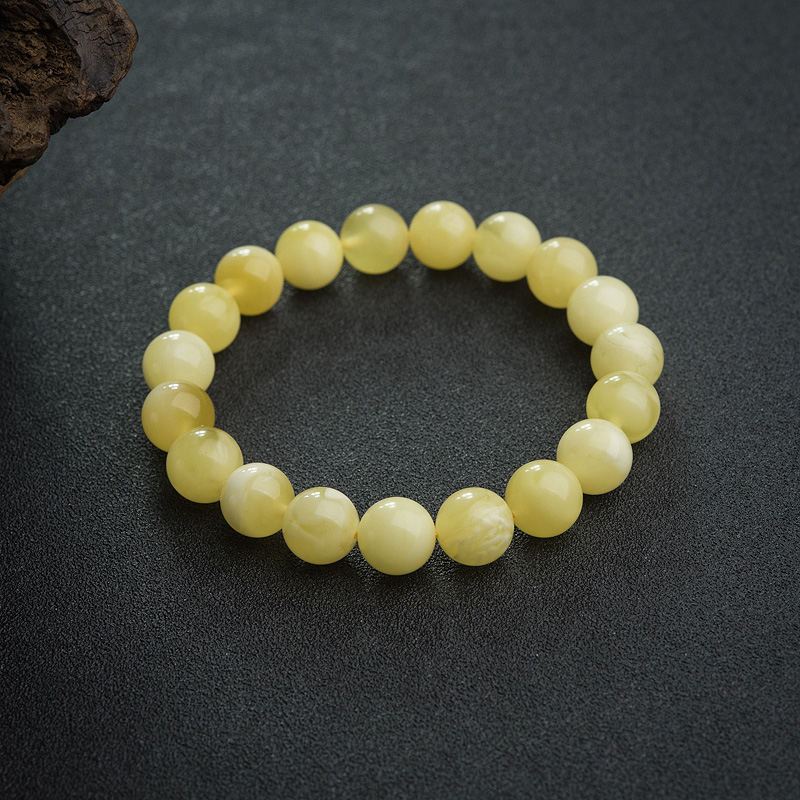 天然白花蜜蜡手串-红掌柜