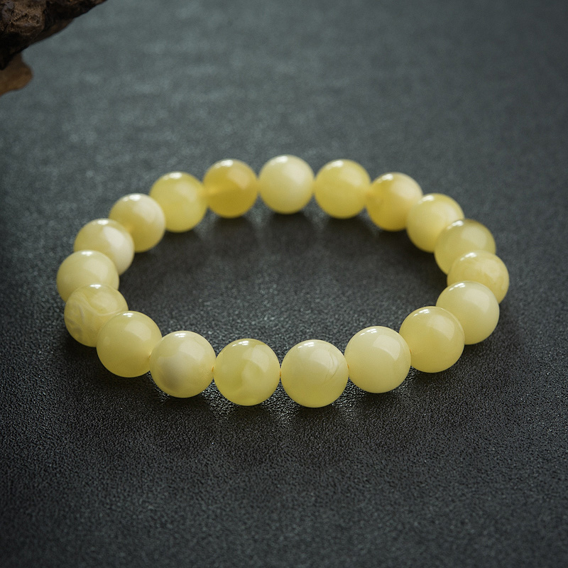 波罗的海白花蜜蜡手串-红掌柜