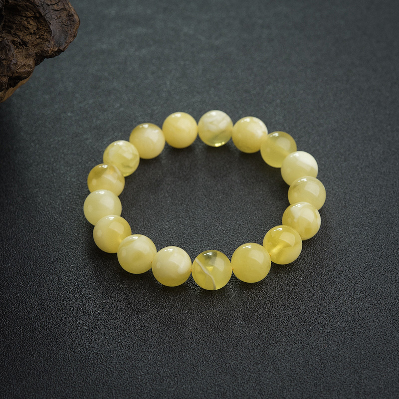 白花蜜蜡手串-红掌柜