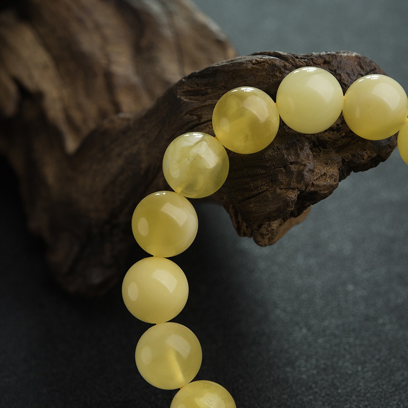 波罗的海白花蜜蜡手串-红掌柜