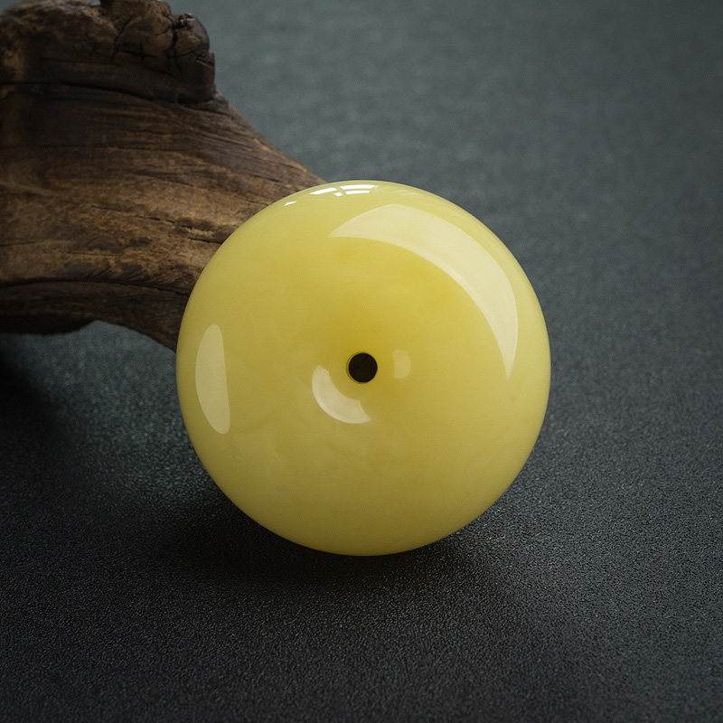 天然蜜蜡平安扣吊坠-红掌柜