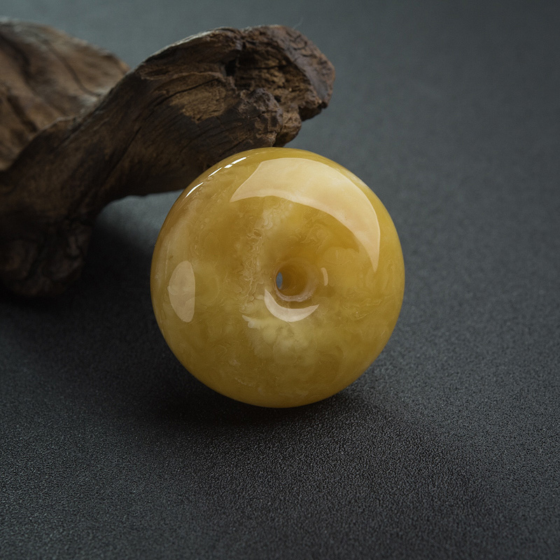 天然蜜蜡平安扣吊坠-红掌柜