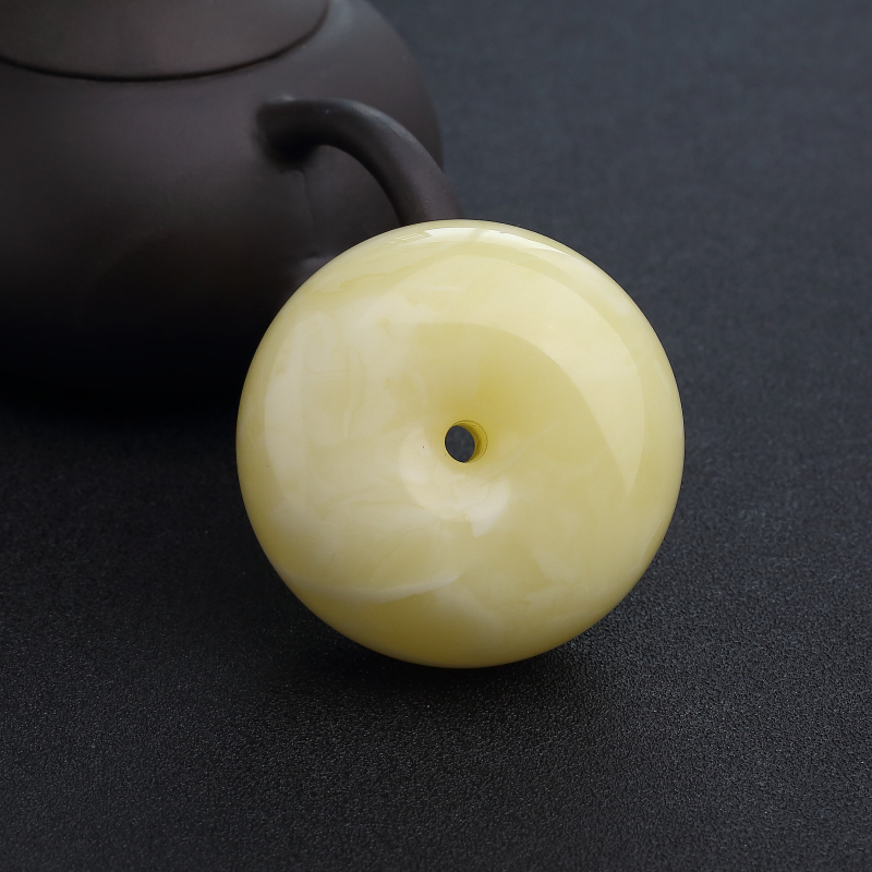 波罗的海天然蜜蜡平安扣吊坠-红掌柜