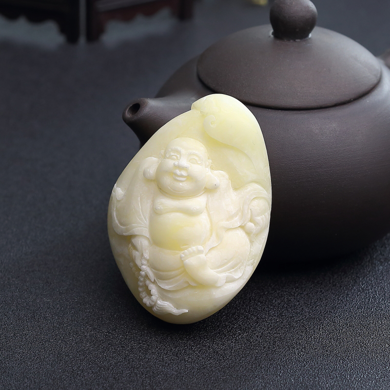 波罗的海象牙白白蜜佛吊坠-红掌柜