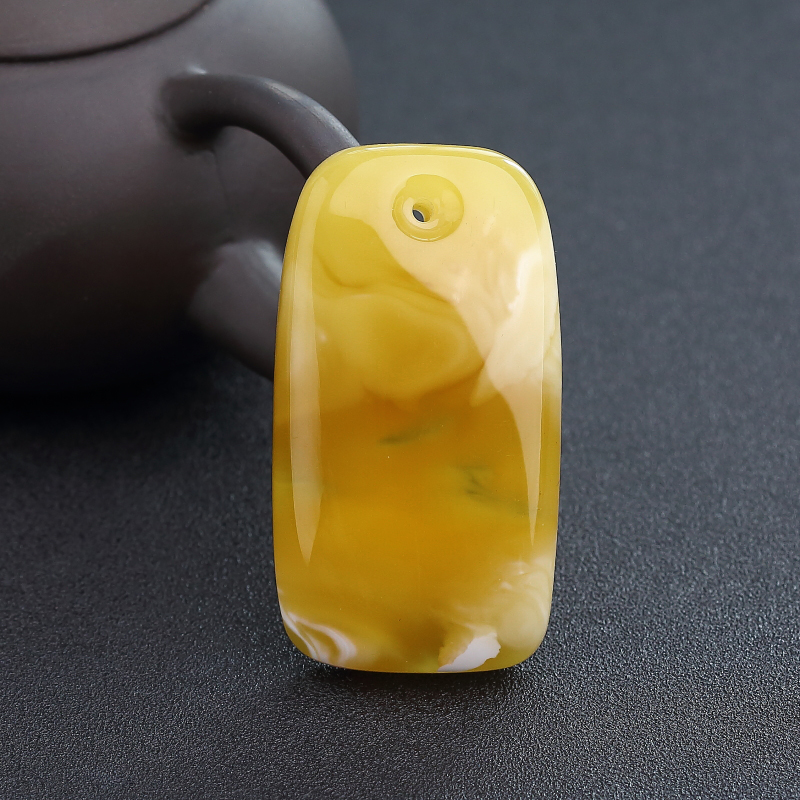 波罗的海天然白花蜜蜡无事牌吊坠-红掌柜