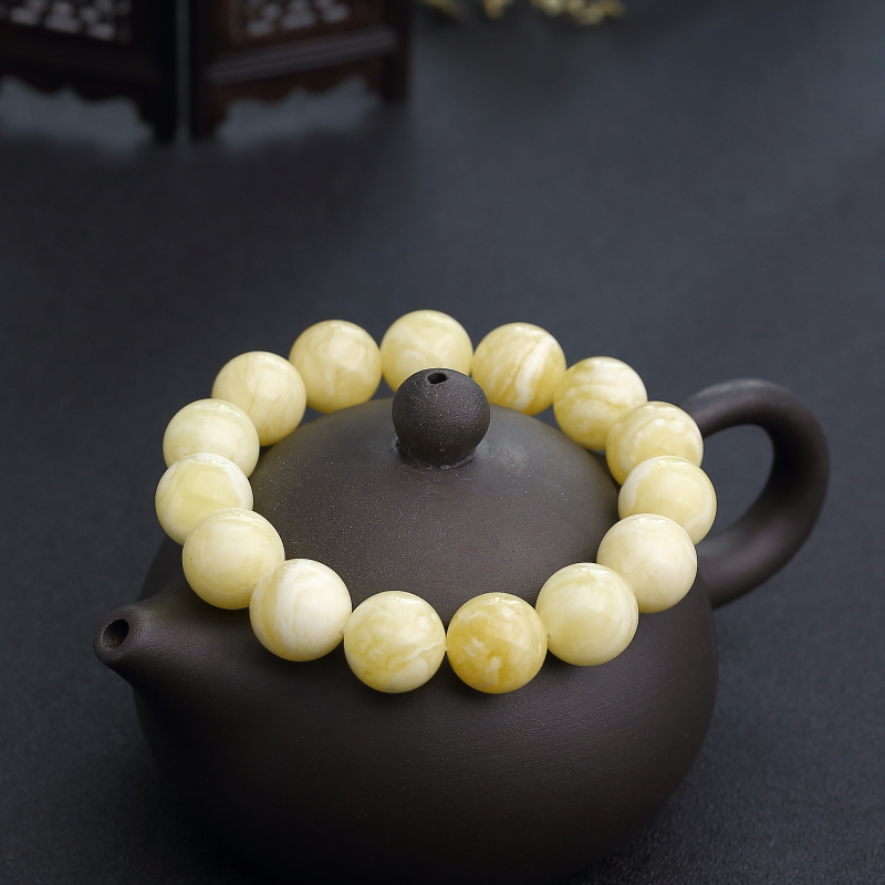 波罗的海天然蜜蜡单圈手串-红掌柜