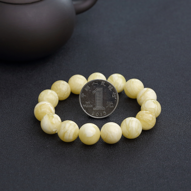 波罗的海白花蜜蜡手串-红掌柜