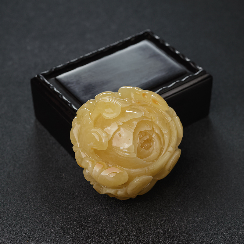 鸡油黄蜜蜡吊坠-红掌柜