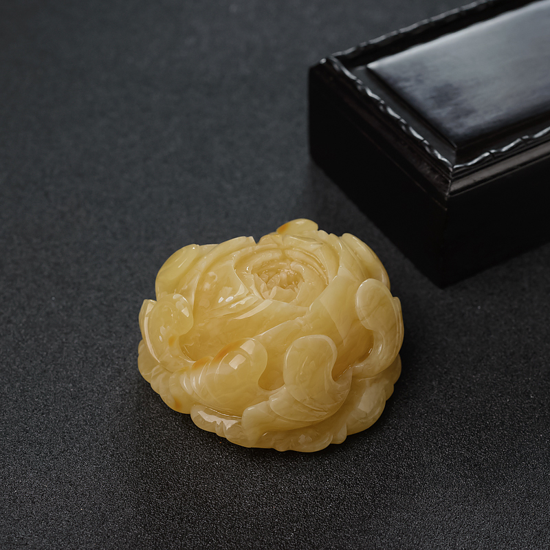 蜜蜡牡丹花-红掌柜