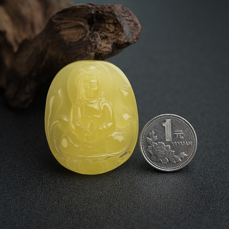 天然蜜蜡观音挂坠-红掌柜