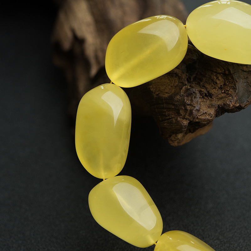 波罗的海天然鸡油黄蜜蜡随形手串-红掌柜