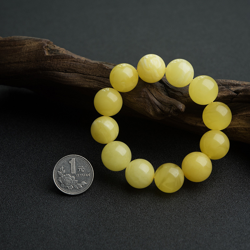 波罗的海鸡油黄蜜蜡手串-红掌柜