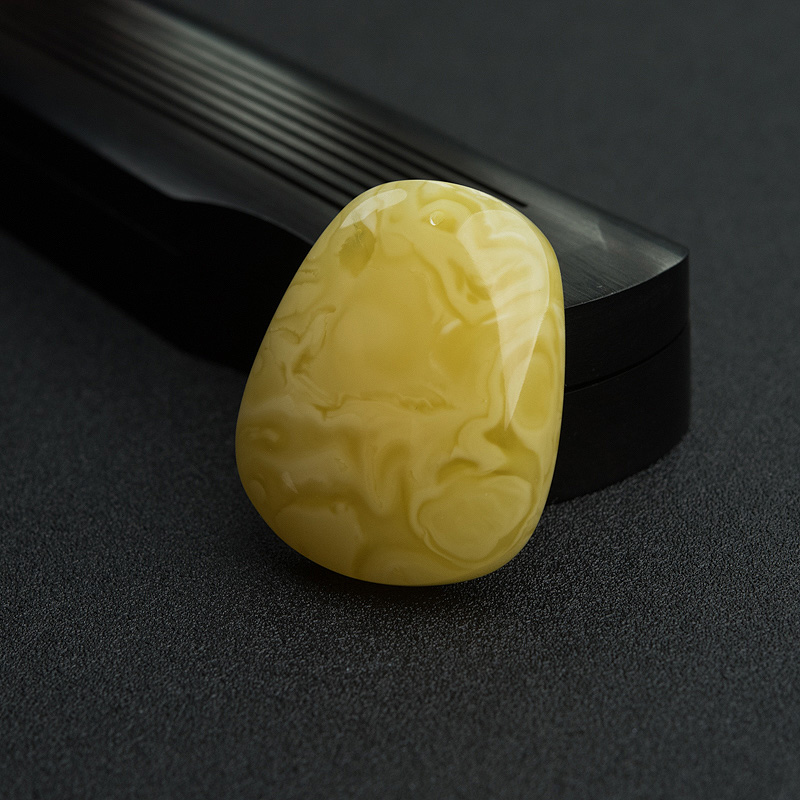 波罗的海白花蜜蜡随形吊坠-红掌柜