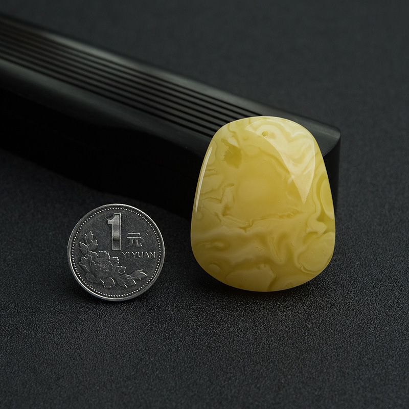 波罗的海白花蜜蜡吊坠-红掌柜