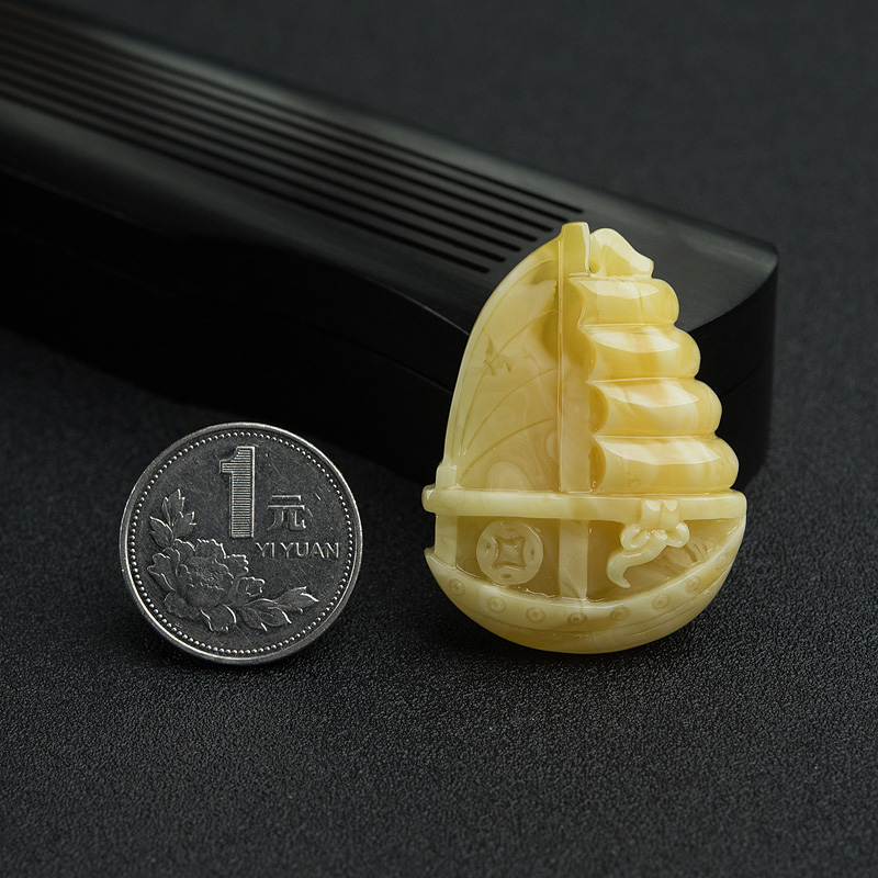 波罗的海白花蜜蜡吊坠-红掌柜