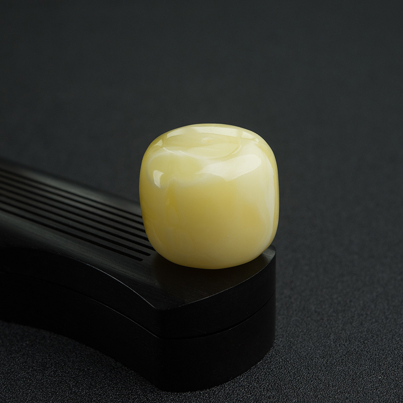 天然白花蜜蜡桶珠-红掌柜