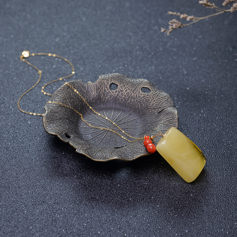 18K蜜蜡项链-红掌柜