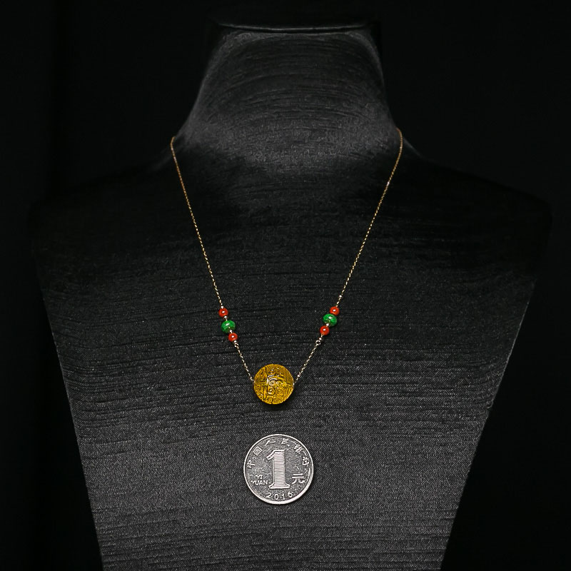 天然蜜蜡回文珠项链-红掌柜