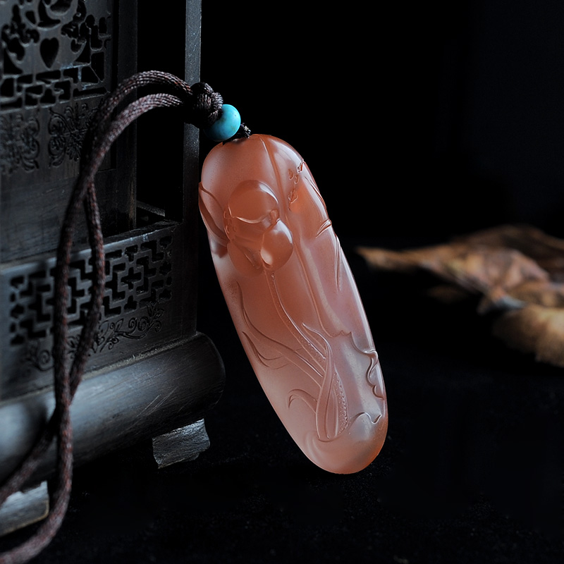 联合南红莲花吊坠-红掌柜