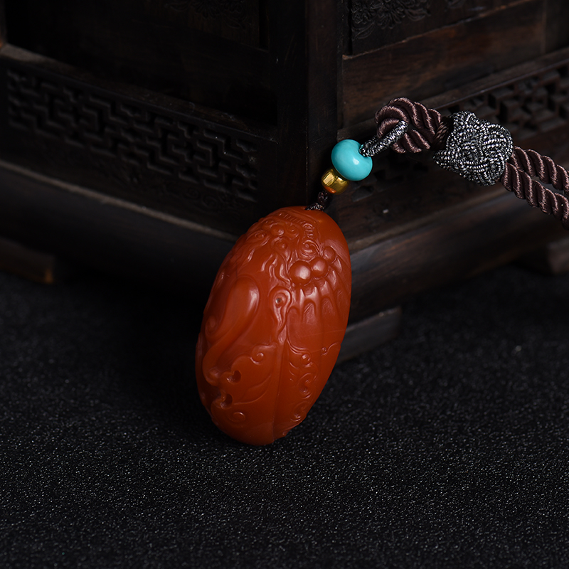 瑞兽貔貅南红挂件-红掌柜