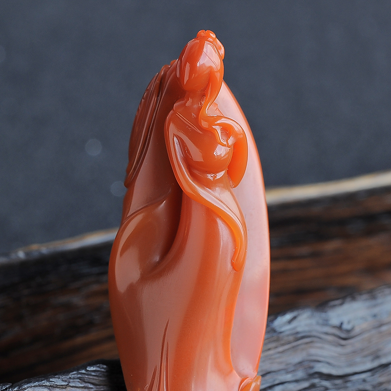 柿子红南红挂坠-红掌柜