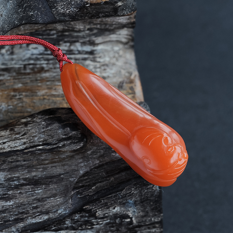 川料南红玛瑙福从天降吊坠-红掌柜