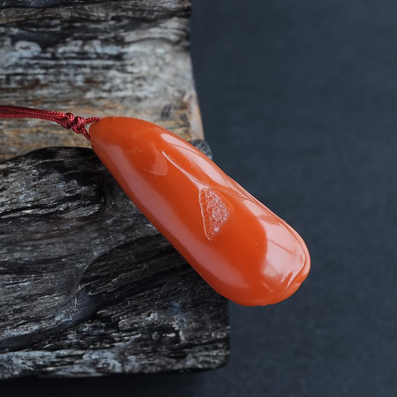 四川联合料南红玛瑙福来花雕挂件-红掌柜