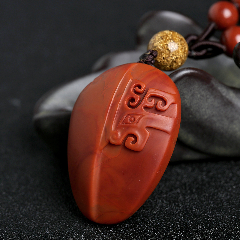 南红玛瑙仿古瑞兽挂坠-红掌柜