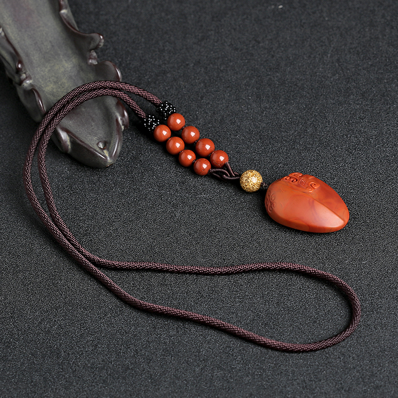 柿子红南红挂件-红掌柜