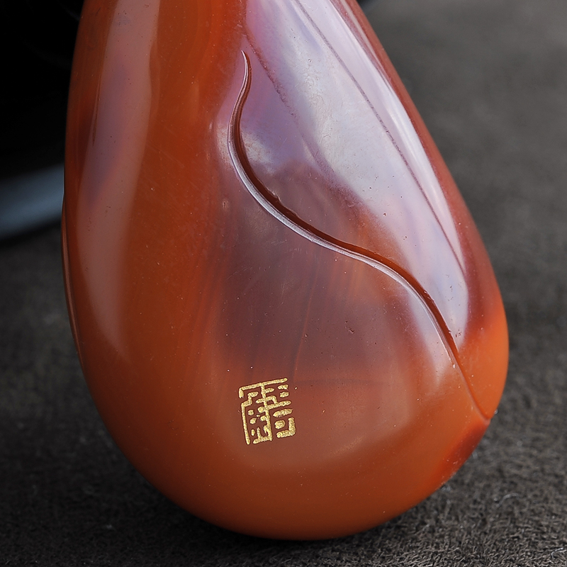 九口南红玛瑙弥勒挂坠-红掌柜